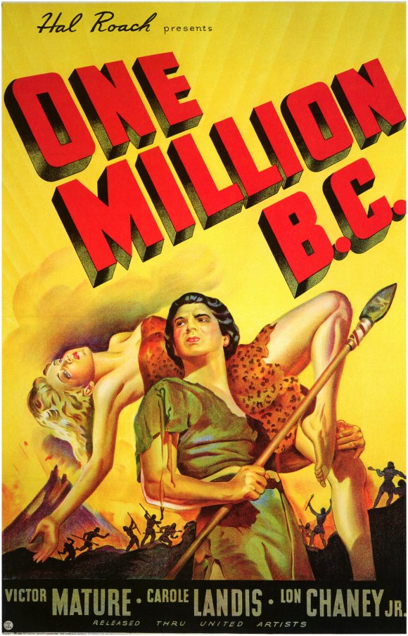 One Million B.C. Movie Poster Print showcasing prehistoric adventure.