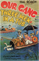 Three Men in a Tub Movie Poster Print featuring vibrant colors and engaging design.