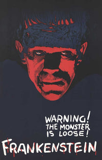 Frankenstein Movie Poster Print featuring classic horror artwork.