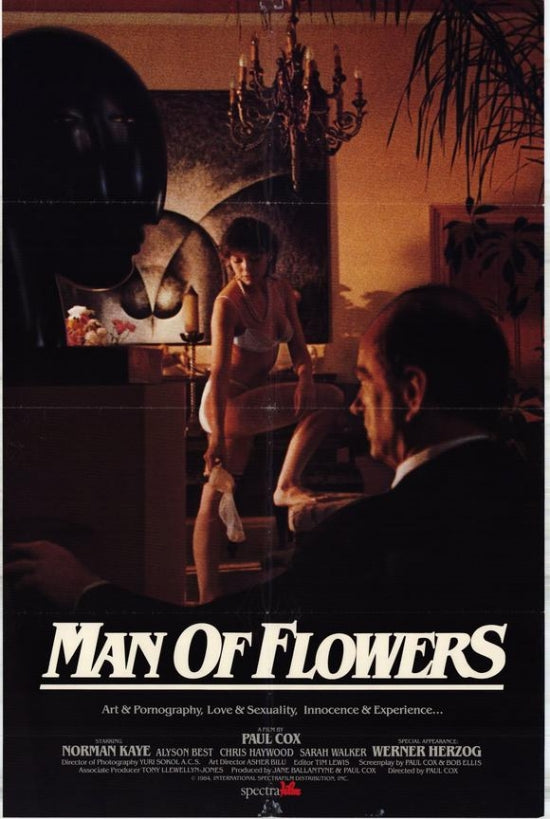 Man of Flowers Movie Poster Print showcasing unique film aesthetics.