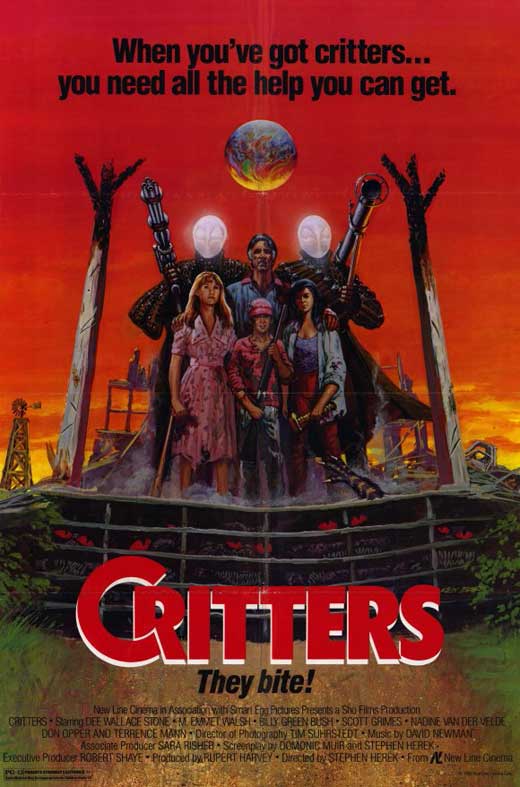 Critters Movie Poster Print featuring mischievous alien creatures.