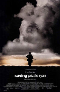 Saving Private Ryan Movie Poster Print featuring dramatic imagery.