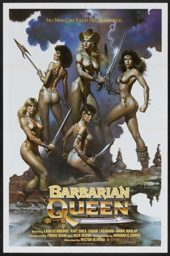 Barbarian Queen Movie Poster Print featuring fantasy themes.