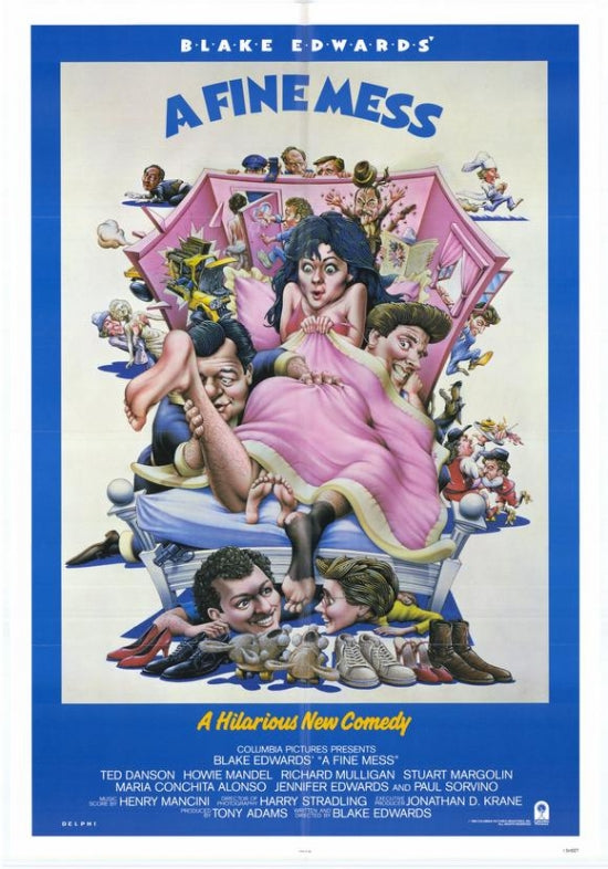 A Fine Mess Movie Poster Print showcasing whimsical comedy artwork.
