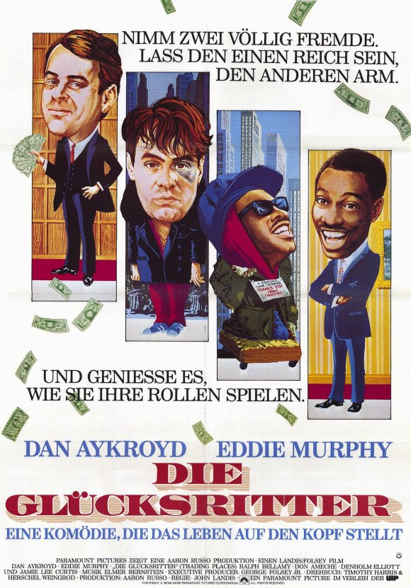 Trading Places Movie Poster Print featuring iconic film imagery