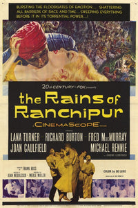 The Rains of Ranchipur movie poster print showcasing classic film art.