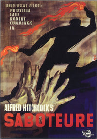 Saboteur Movie Poster Print showcasing classic film imagery.