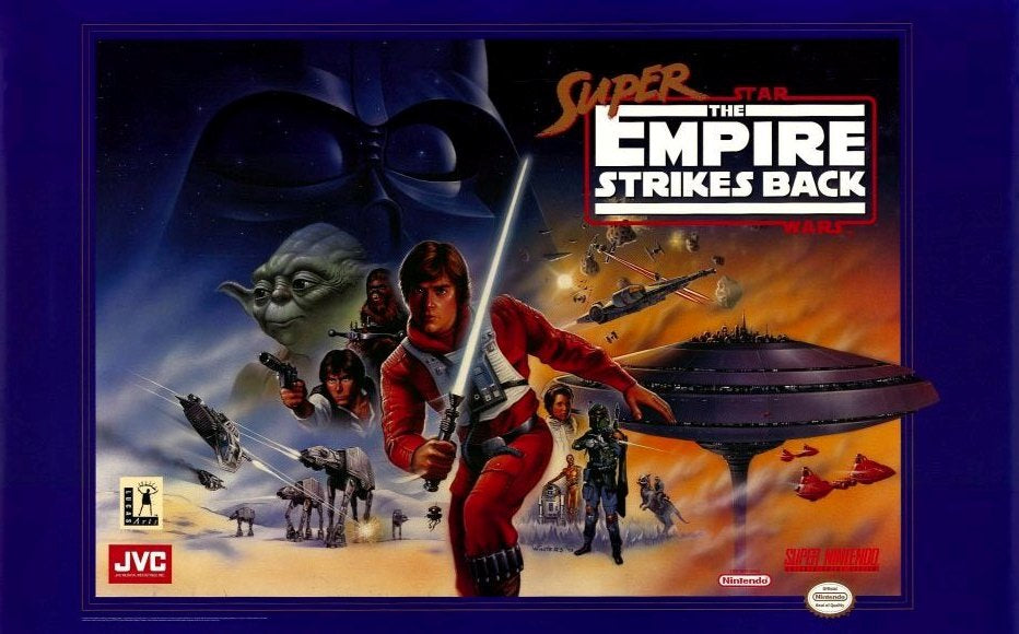 The Empire Strikes Back Movie Poster Print featuring iconic scenes from the film.