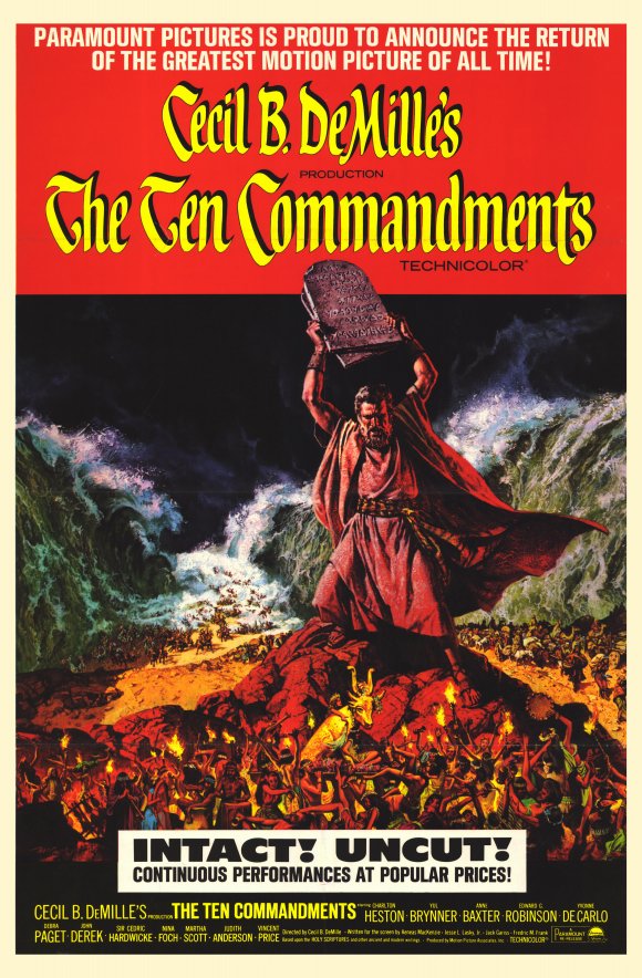 The Ten Commandments Movie Poster Print showcasing iconic imagery from the classic film.