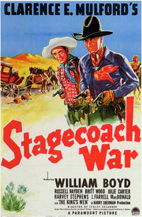 Stagecoach War Movie Poster Print showcasing classic western cinema art.