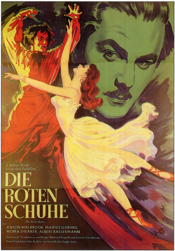 The Red Shoes Movie Poster Print showcasing vibrant colors and dramatic imagery.