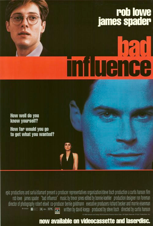 Bad Influence Movie Poster Print showcasing classic film art.