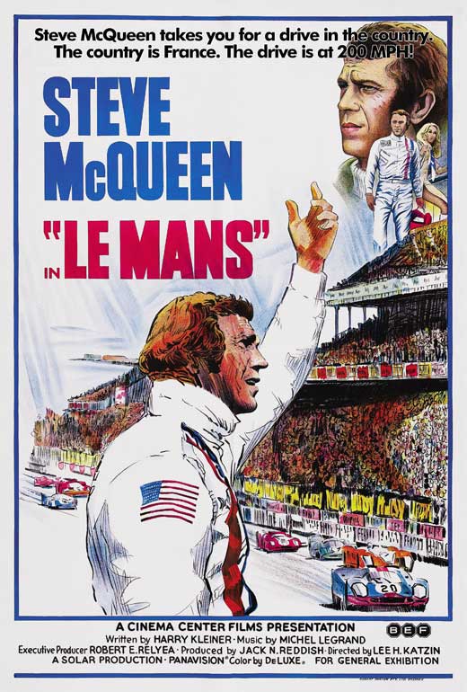 Le Mans Movie Poster Print in 11 x 17 size showcasing a thrilling motorsport scene.
