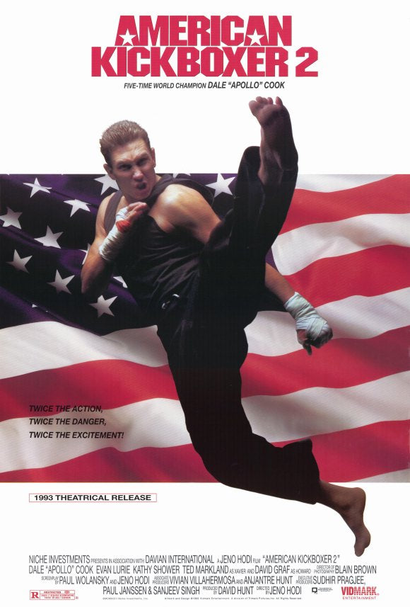 American Kickboxer 2 Movie Poster Print featuring dynamic martial arts action.