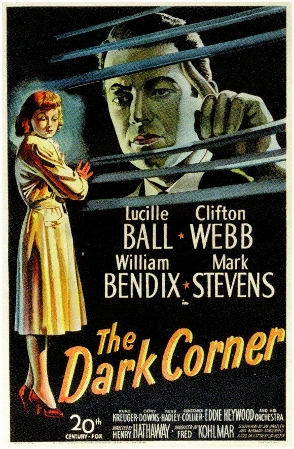 The Dark Corner Movie Poster Print showcasing classic film noir aesthetic.