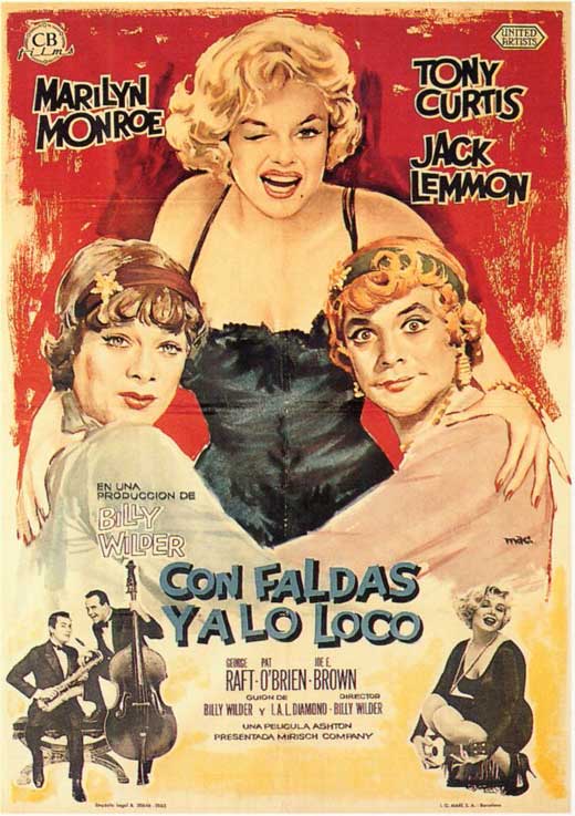 Some Like It Hot Movie Poster Print featuring classic film imagery.