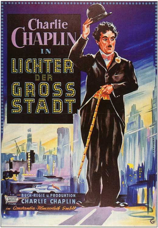 City Lights Movie Poster Print featuring classic cinema art.