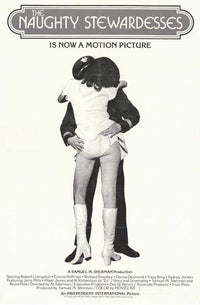 Naughty Stewardesses Movie Poster Print featuring vibrant colors and playful design.