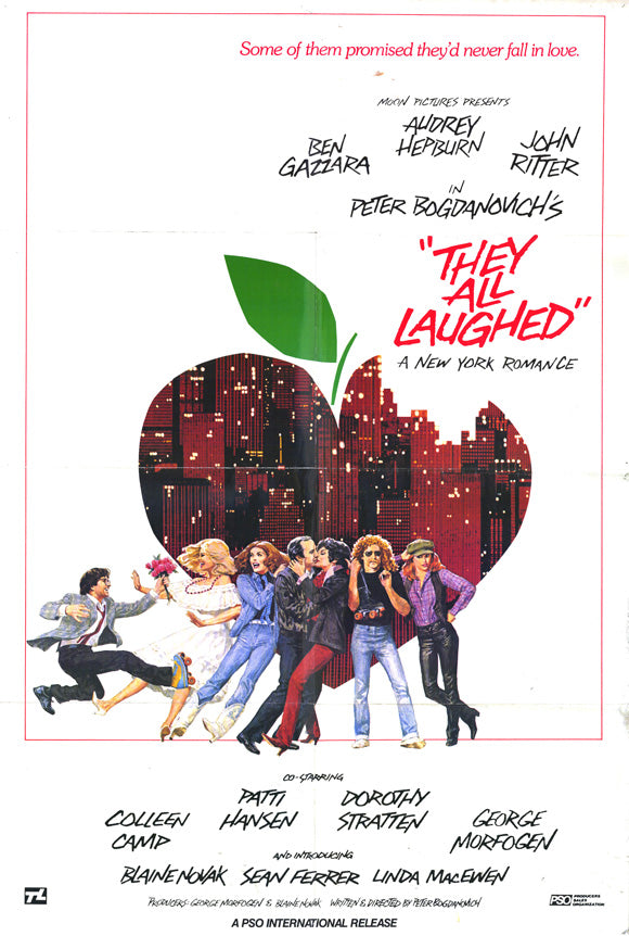 They All Laughed Movie Poster Print featuring vibrant colors and playful imagery.