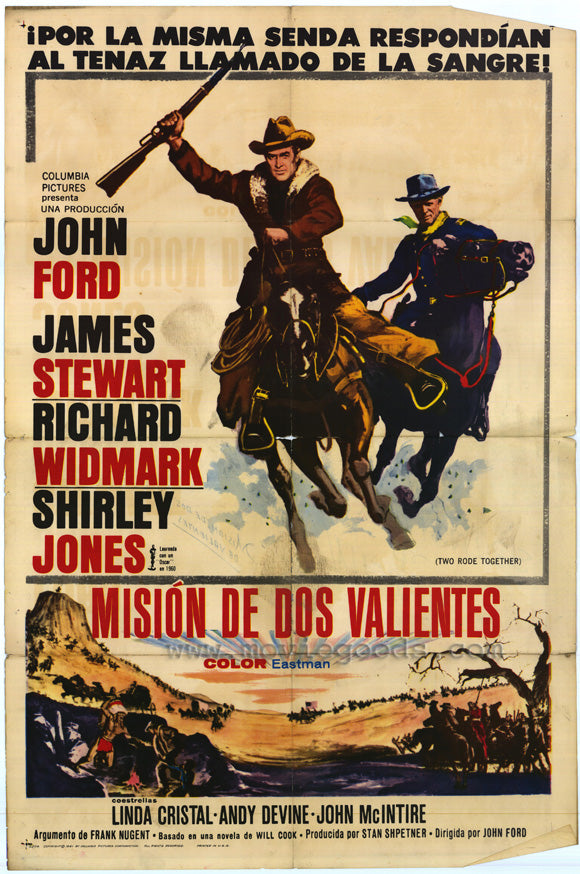 Two Rode Together Movie Poster Print showcasing classic cinema art.