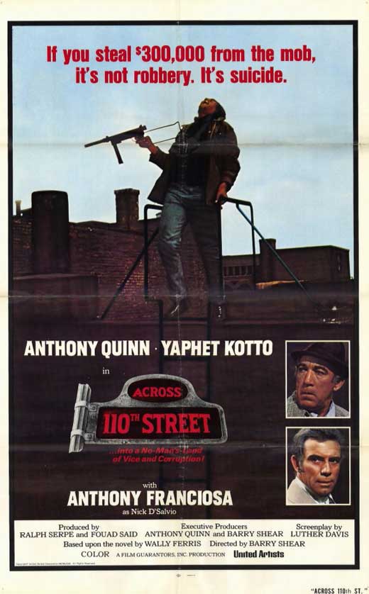 Across 110th Street Movie Poster Print showcasing urban life and classic film art.