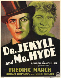 Dr. Jekyll and Mr. Hyde Movie Poster Print showcasing classic horror artwork.