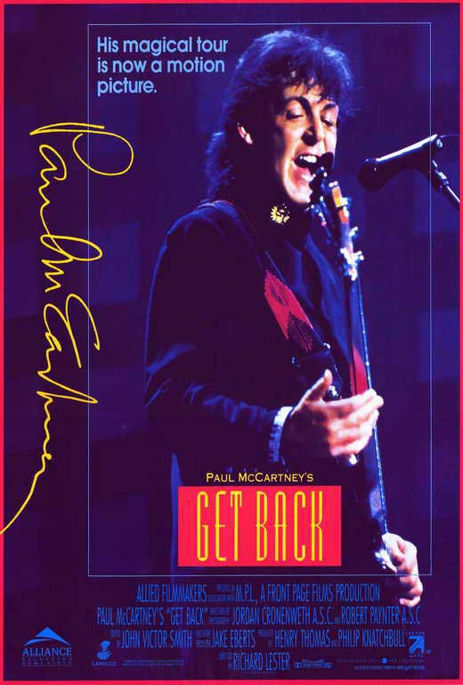 Get Back Movie Poster Print showcasing classic film art