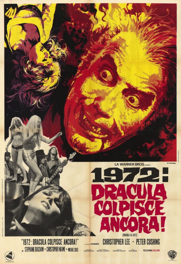 Dracula A.D. 1972 Movie Poster Print, classic horror film art.