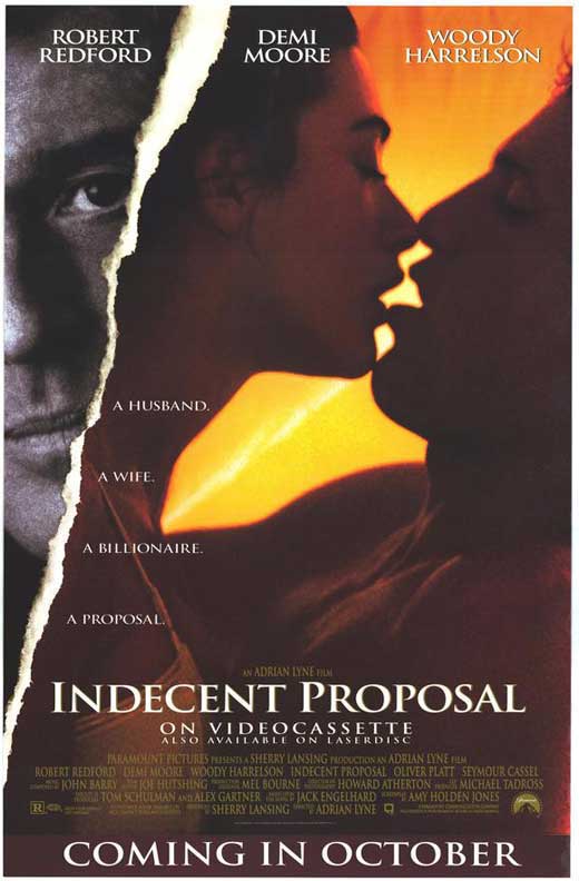 Indecent Proposal Movie Poster Print showcasing dramatic film art.