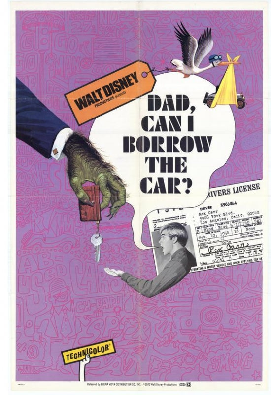Dad, Can I Borrow the Car Movie Poster Print featuring vibrant colors.