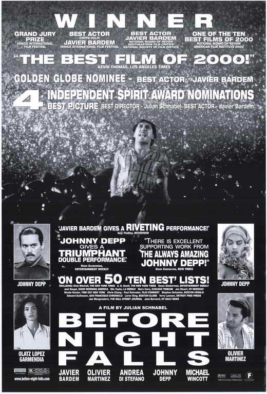 Before Night Falls Movie Poster Print featuring vibrant imagery