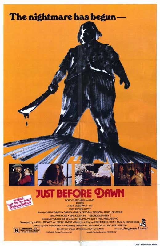 Just Before Dawn Movie Poster Print featuring thrilling visuals.