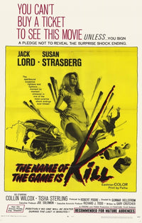 Name of the Game Is Kill Movie Poster featuring dramatic visuals.