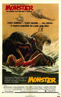 Monster Movie Poster Print featuring classic horror art.