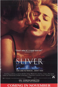 Sliver movie poster print featuring suspenseful imagery