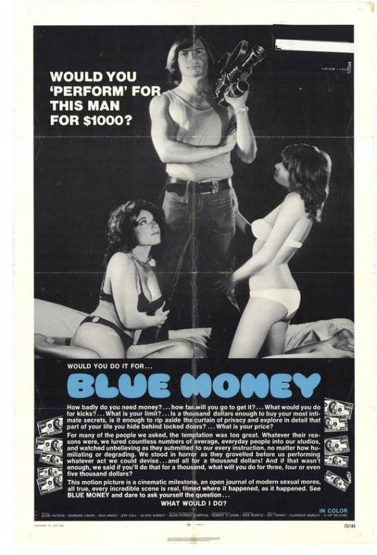Blue Money Movie Poster Print showcasing vibrant colors and dramatic design.