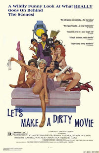 Let's Make a Dirty Movie Poster Print featuring playful design.