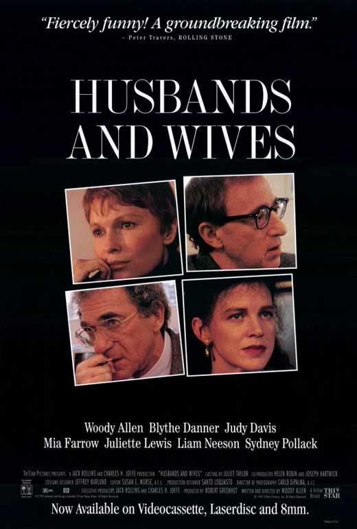 Husbands and Wives Movie Poster Print featuring vibrant imagery and classic film design.