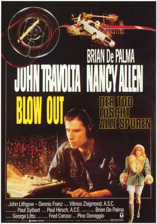 Blow Out Movie Poster Print featuring dramatic cinematic artwork
