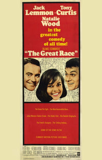 The Great Race Movie Poster Print featuring colorful design and classic film theme.