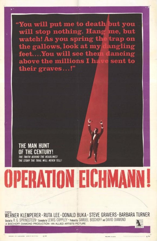 Operation Eichmann Movie Poster Print showcasing historical drama.