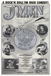 J-Men Forever! Movie Poster Print featuring vibrant colors and humorous design.
