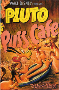 Puss Cafe Movie Poster Print featuring whimsical cat art.