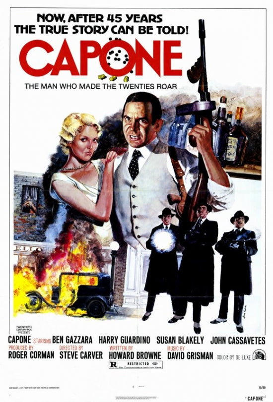 Capone Movie Poster Print featuring bold gangster imagery.