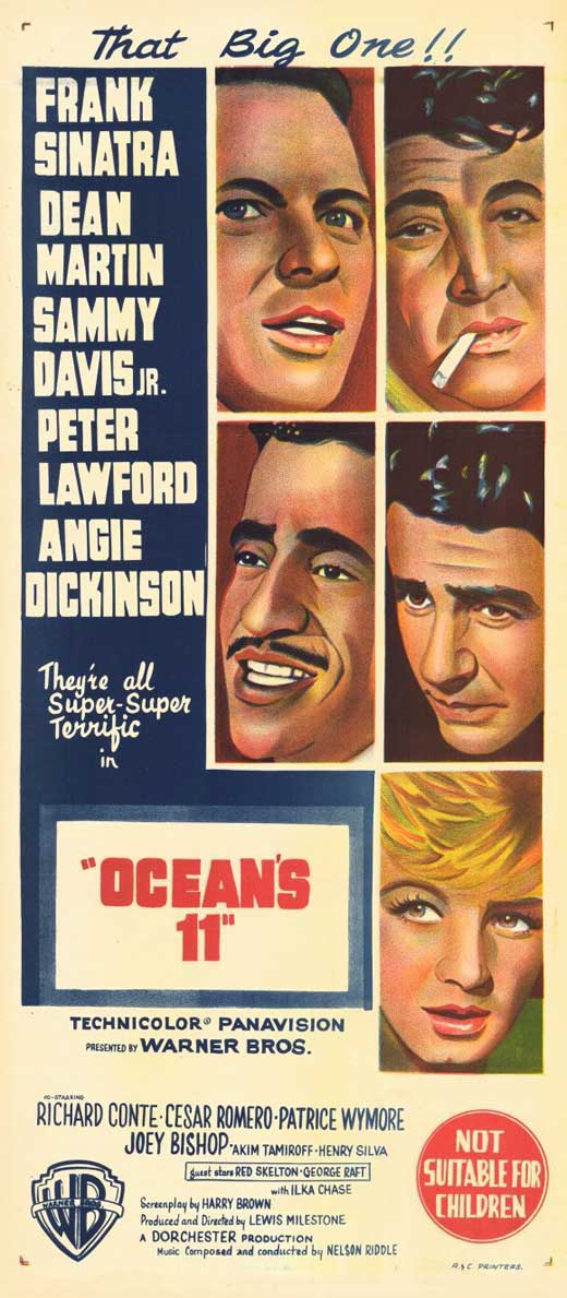 Ocean's 11 Movie Poster Print featuring heist film characters.