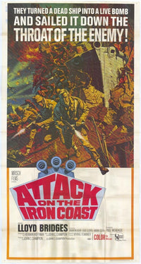 Attack on The Iron Coast Movie Poster Print showcasing dramatic imagery.