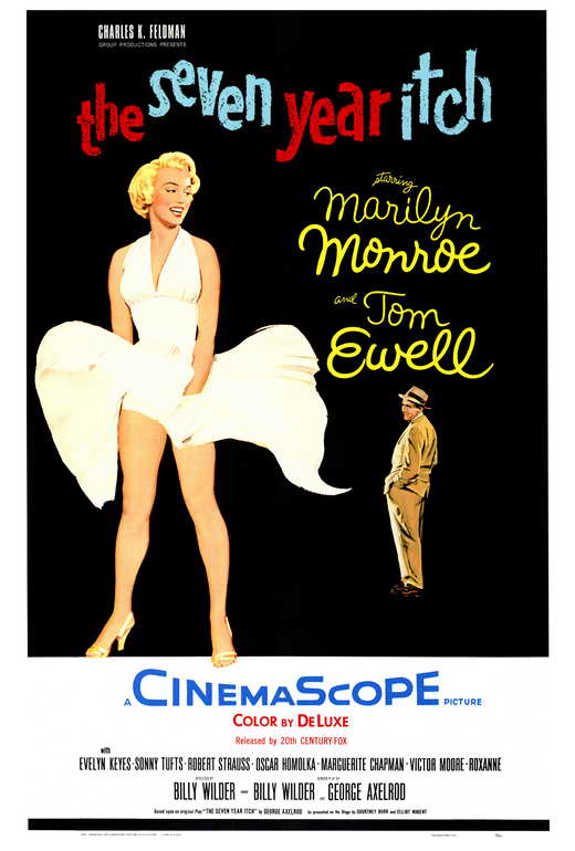 The Seven Year Itch Movie Poster Print featuring Marilyn Monroe.