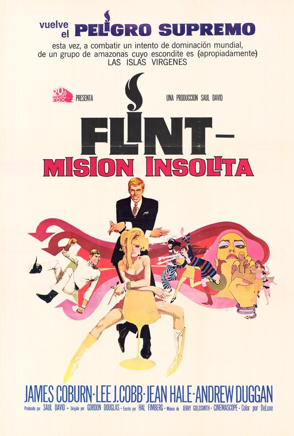 In Like Flint Movie Poster Print showcasing vibrant colors and classic film design.
