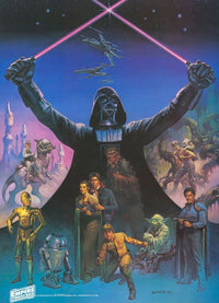 The Empire Strikes Back Movie Poster Print featuring iconic imagery from the film.
