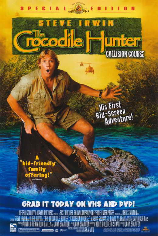 The Crocodile Hunter: Collision Course Movie Poster Print featuring Steve Irwin.